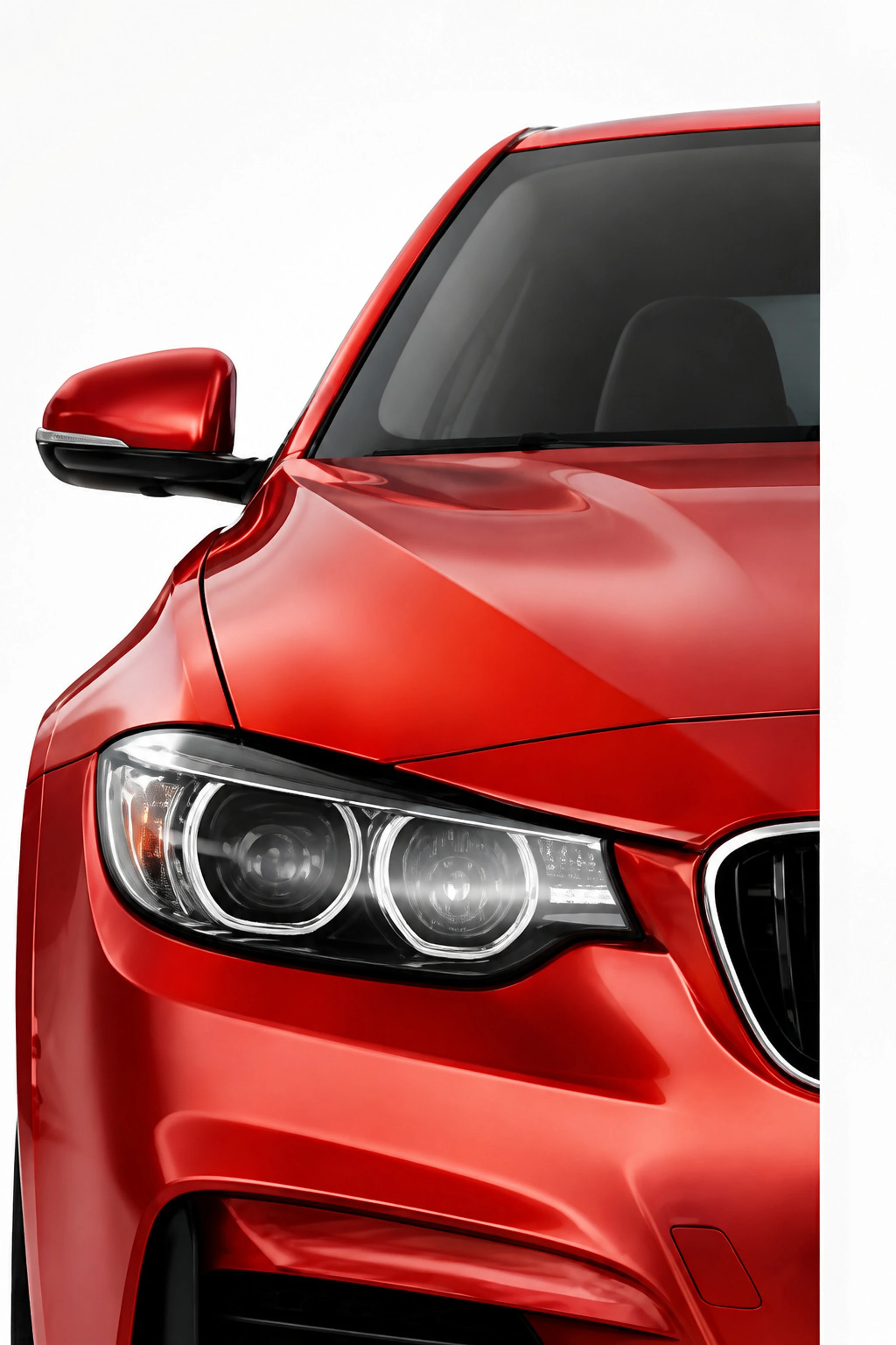 Close-up of a modern red car
